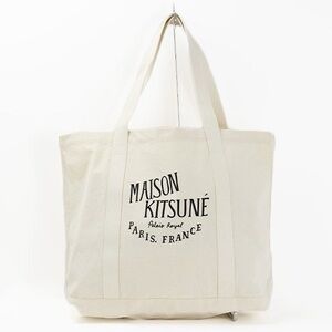MAISON KITSUNÉ Off-White Canvas Tote Bag